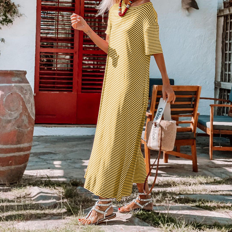 Women's Cotton Pull Frame Mid Dress