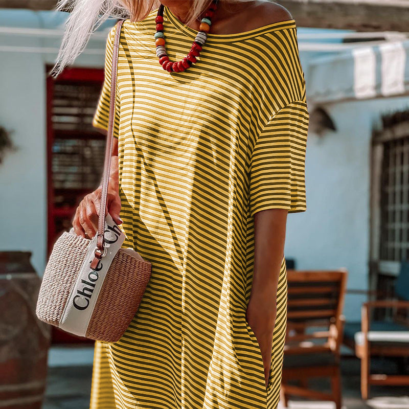 Women's Cotton Pull Frame Mid Dress